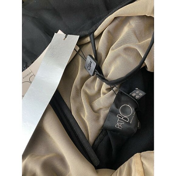 Patbo Cocktail Dress Size 12/44 Black Patricia Bonaldi Beaded Floral Bustier NEW - Picture 8 of 9